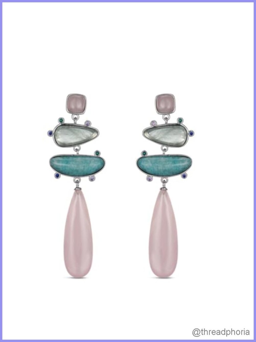 Natural Stone Dangle Earrings Boho Handmade Drop Earrings for Women